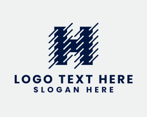 Geometric - Diagonal Contractor Letter H logo design