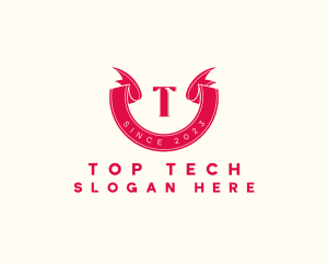 Top - Red Ribbon Lettermark logo design