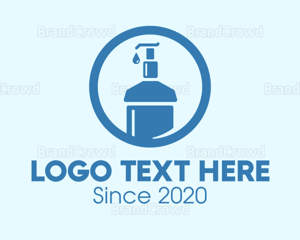 Blue Round Liquid Sanitizer Logo