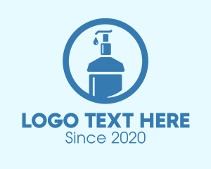 Disinfectant - Blue Round Liquid Sanitizer logo design