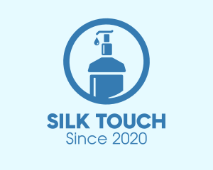 Blue Round Liquid Sanitizer logo design