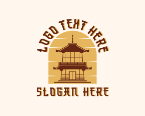 Tourist Spot - Asian Pagoda Tower logo design