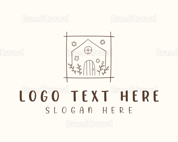 Floral House Doodle Logo