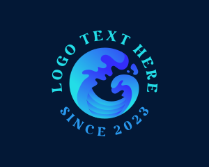 Ocean - Surfing Ocean Wave logo design