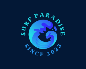 Surf - Surfing Ocean Wave logo design