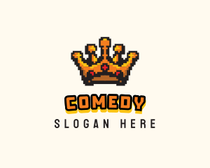 Video Game - Pixel Royal Crown logo design