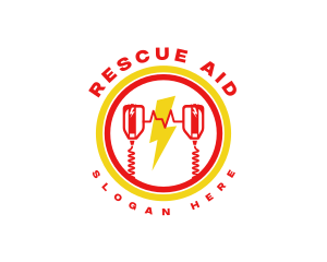 Rescue - Medical Defibrillator Hospital logo design