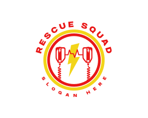 Rescue - Medical Defibrillator Hospital logo design