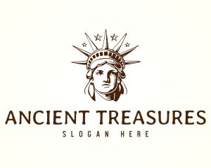 Vintage Statue of Liberty logo design