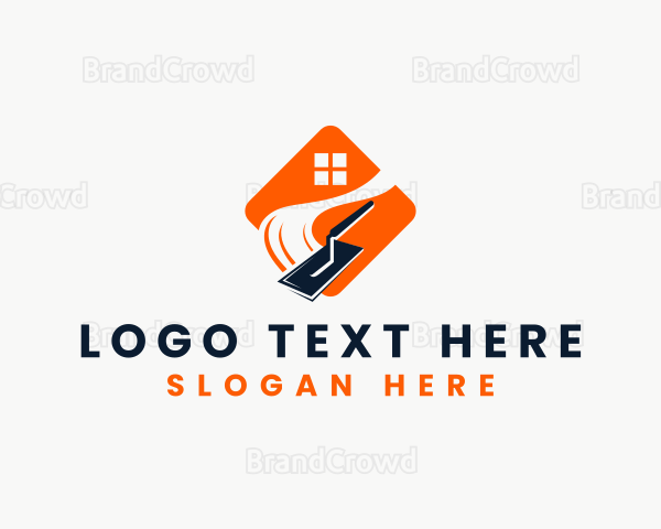 Trowel Plastering Construction Logo