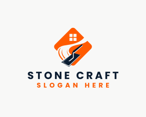 Trowel Plastering Construction logo design