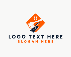 Trowel Plastering Construction Logo