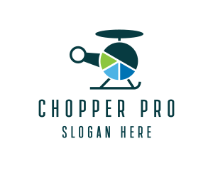 Chopper - Statistics Chart Helicopter logo design