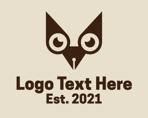 Writer - Owl Writer Pen logo design