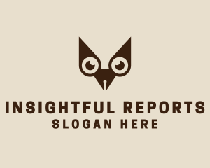 Owl Writer Pen logo design