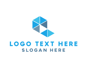 Polygon - Abstract Blue Triangles logo design
