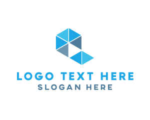 Polygonal - Abstract Blue Triangles logo design