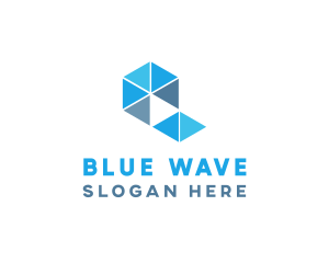 Abstract Blue Triangles logo design