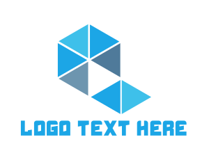 Polygonal - Abstract Blue Triangles logo design