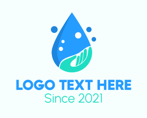 Sanitizer - Hand Wash Droplet logo design