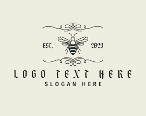 Bee Farm - Bee Antique Insect logo design