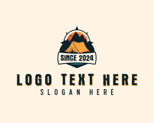 Active Gear - Mountain Camping Tent logo design