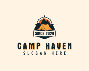 Mountain Camping Tent logo design