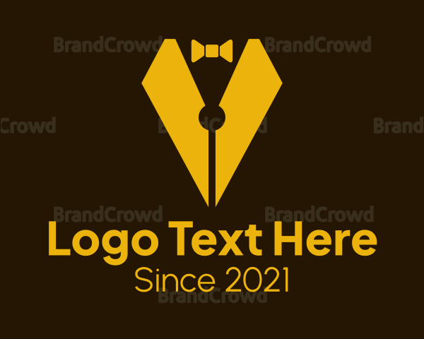 Pen Nib Bow Tie Logo