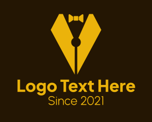 Bow Tie - Pen Nib Bow Tie logo design