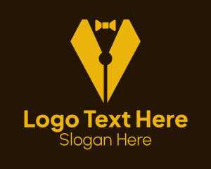 Pen Nib Bow Tie Logo