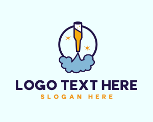 Galactic - Moon Beer Rocket logo design