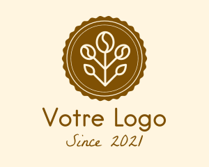 Latte - Coffee Plant Badge logo design