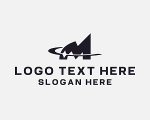 Space - Swoosh Star Company Letter M logo design