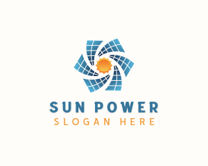 Solar Panel Sun Power logo design