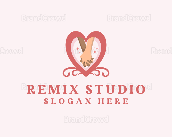 Romantic Heart Hands Logo