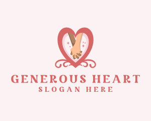 Romantic Heart Hands logo design