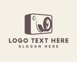 Dslr - Photobooth Camera Lens logo design