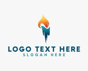 Heat - Cooling Flame Torch logo design