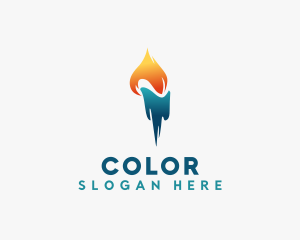 Cold - Cooling Flame Torch logo design