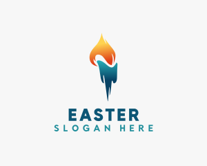 Heat - Cooling Flame Torch logo design