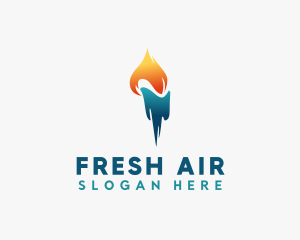 Cooling Flame Torch logo design