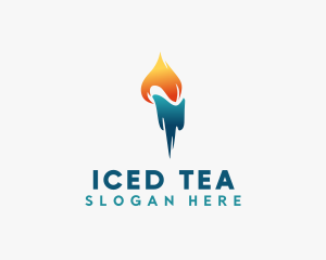 Cooling Flame Torch logo design