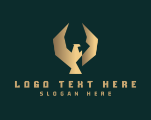 High End - Golden Luxury Eagle logo design