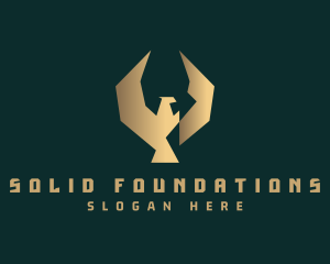 High End - Golden Luxury Eagle logo design