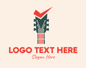 Red Guitar - Guitar Soundcheck logo design