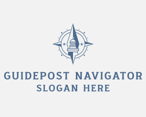 Lighthouse Compass Navigation logo design