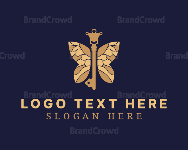Luxe Key Butterfly Logo