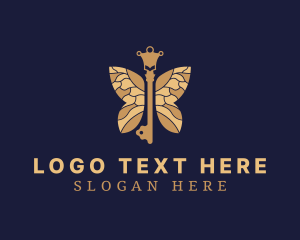 Entomologist - Luxe Key Butterfly logo design