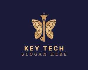 Luxe Key Butterfly logo design