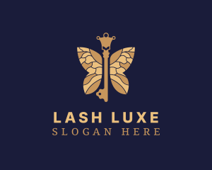 Luxe Key Butterfly logo design